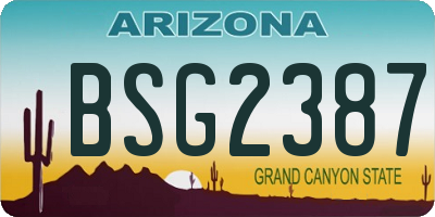 AZ license plate BSG2387