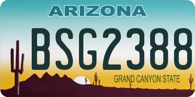 AZ license plate BSG2388