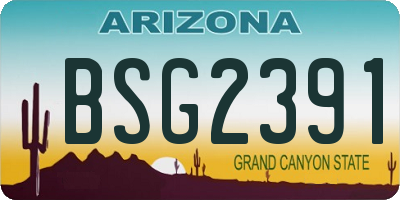 AZ license plate BSG2391