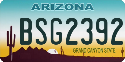 AZ license plate BSG2392
