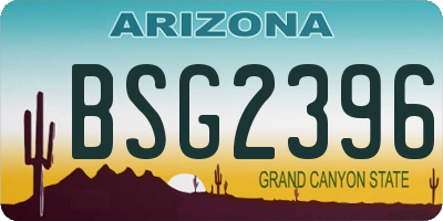 AZ license plate BSG2396
