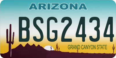 AZ license plate BSG2434