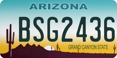 AZ license plate BSG2436