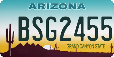 AZ license plate BSG2455