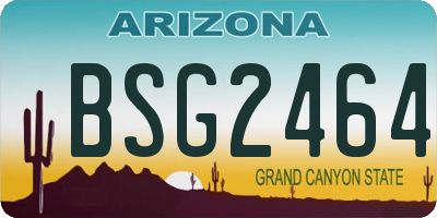 AZ license plate BSG2464