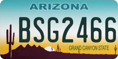 AZ license plate BSG2466
