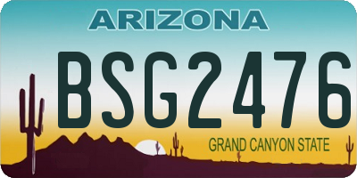 AZ license plate BSG2476