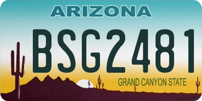AZ license plate BSG2481