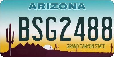 AZ license plate BSG2488