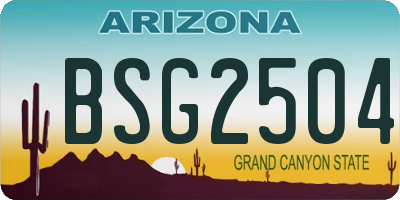 AZ license plate BSG2504