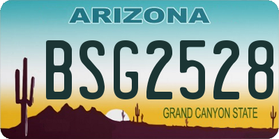 AZ license plate BSG2528