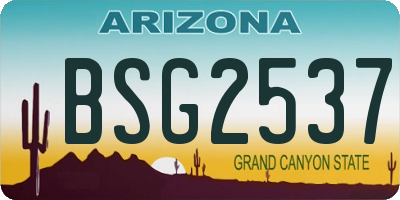 AZ license plate BSG2537