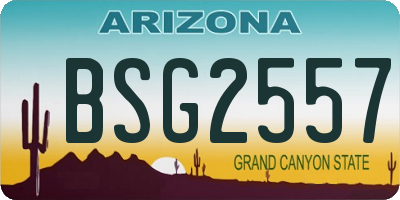 AZ license plate BSG2557