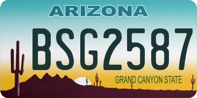 AZ license plate BSG2587