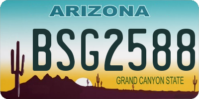 AZ license plate BSG2588