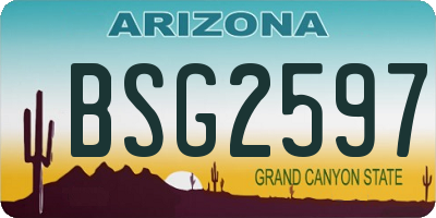 AZ license plate BSG2597