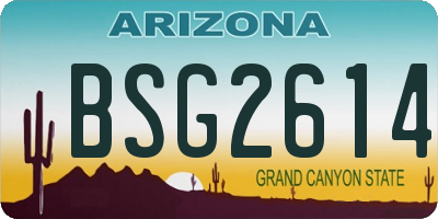 AZ license plate BSG2614