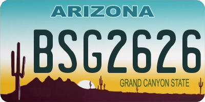 AZ license plate BSG2626
