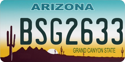 AZ license plate BSG2633