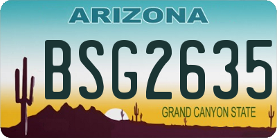 AZ license plate BSG2635