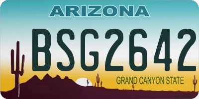 AZ license plate BSG2642