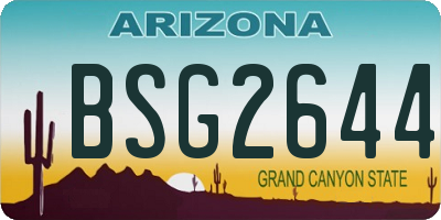 AZ license plate BSG2644