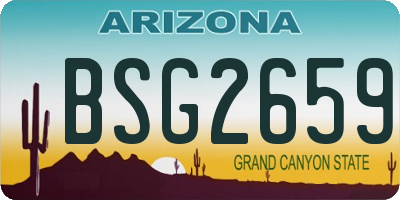 AZ license plate BSG2659