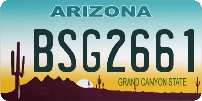 AZ license plate BSG2661