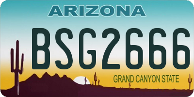 AZ license plate BSG2666