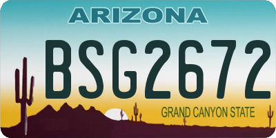 AZ license plate BSG2672