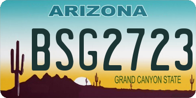 AZ license plate BSG2723
