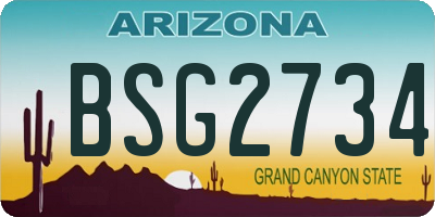 AZ license plate BSG2734