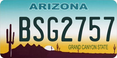 AZ license plate BSG2757