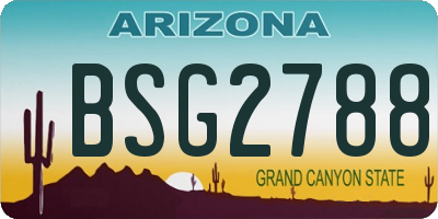 AZ license plate BSG2788