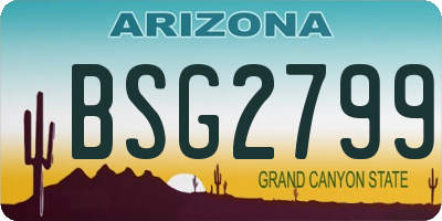 AZ license plate BSG2799
