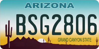 AZ license plate BSG2806