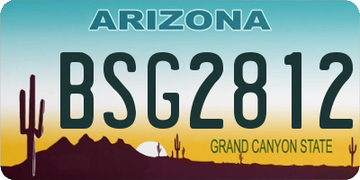 AZ license plate BSG2812