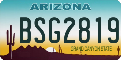 AZ license plate BSG2819