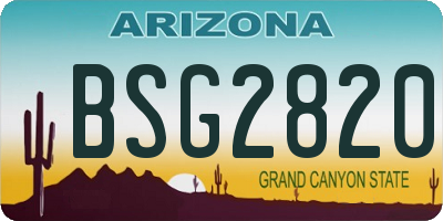 AZ license plate BSG2820