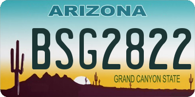 AZ license plate BSG2822
