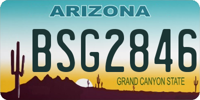 AZ license plate BSG2846