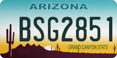 AZ license plate BSG2851