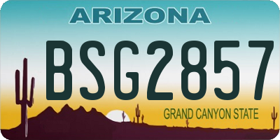 AZ license plate BSG2857