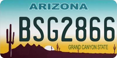 AZ license plate BSG2866