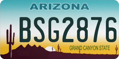 AZ license plate BSG2876
