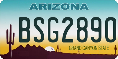 AZ license plate BSG2890