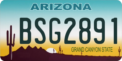 AZ license plate BSG2891