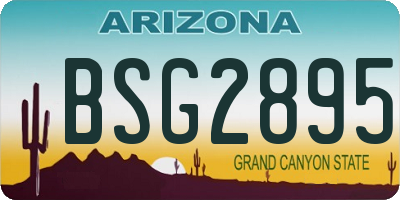 AZ license plate BSG2895