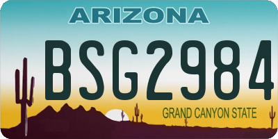 AZ license plate BSG2984