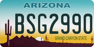 AZ license plate BSG2990